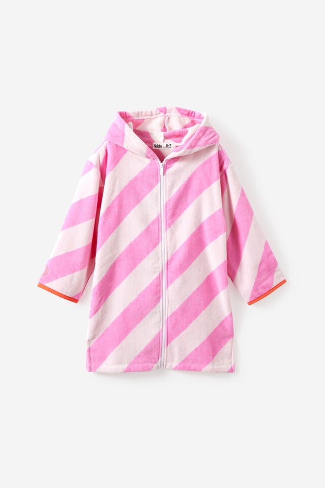 Girls Long Sleeve One Piece & Zip Thru Hooded Towel Set, 